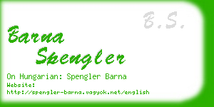 barna spengler business card